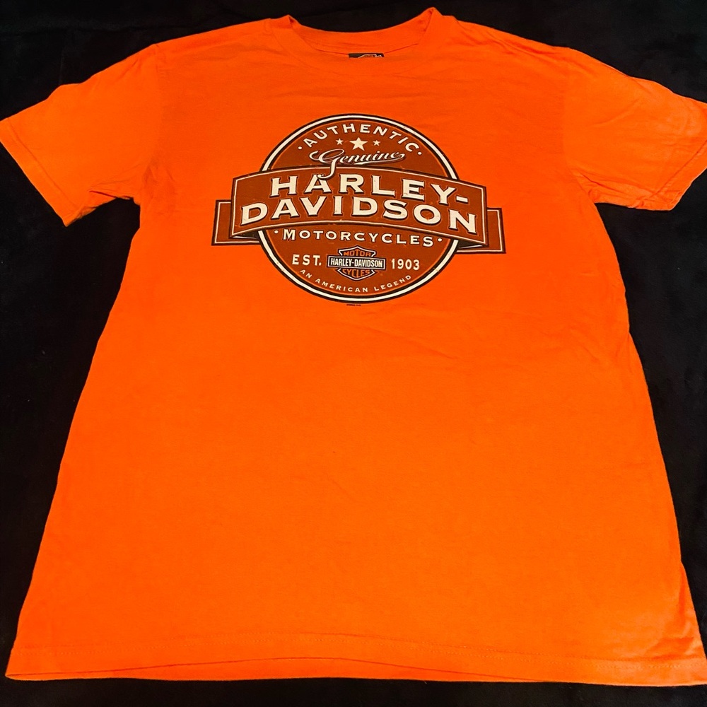 Wolverine Harley Davidson Men's Orange Short Sleeve Tee
